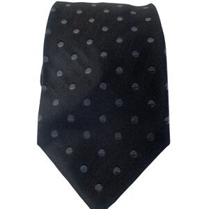 Giorgio Armani Cravatte Mens Silk Polka Dot Tie Navy Blue Made in Italy